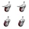 Service Caster 3.5 Inch Maroon Polyurethane Swivel 12mm Stem Caster Total Lock Brake, 2PK SCC-TSTTL20S3514-PPUB-MRN-M1215-2-S2 - alternate 1